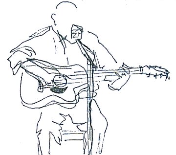 Guitar Playing Drawing