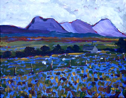 Painting of Errigal and a couple of other mountains