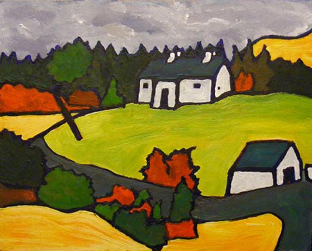 A painting of Pearse's Cottage in rosmuc, Galway, Ireland