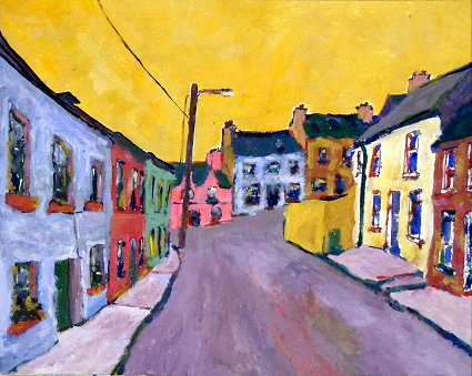 Painting of village of Eyeries in West Cork, Ireland