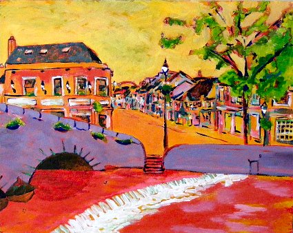 Painting of Westport in Mayo title=