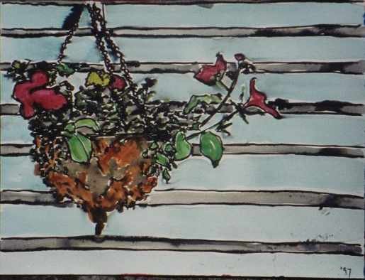 Hanging Basket, a painting