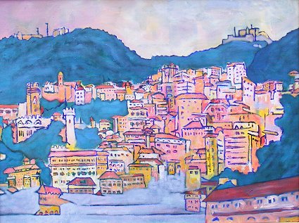 Painting of Genoa in Italy