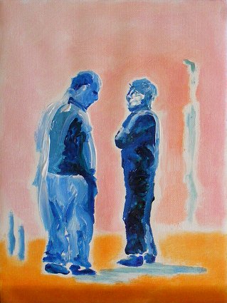 Painting of another 2 men in conversation