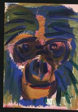 painting of a bonobo