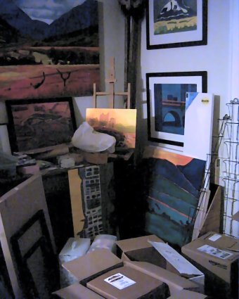 boxes and paintings