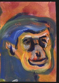 painting of a chimp