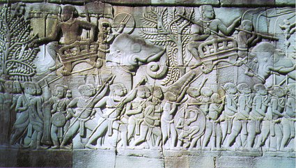 elephant bas relief